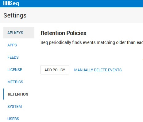 Retention policies